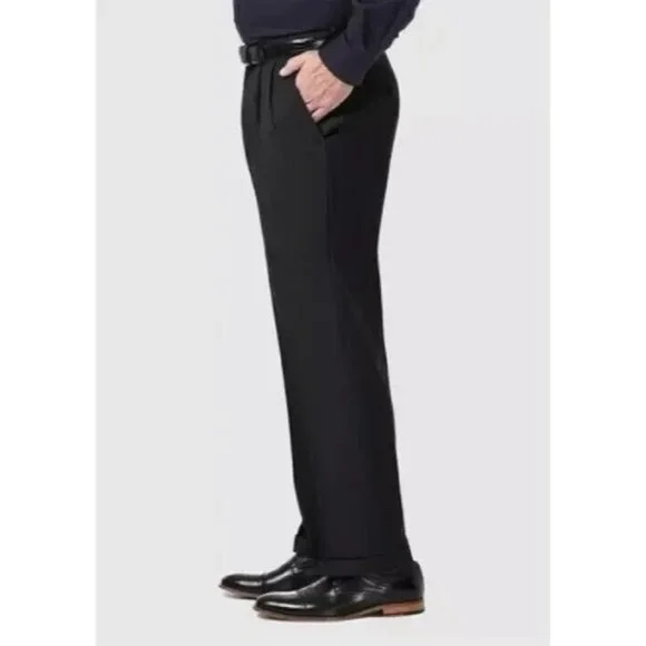 Haggar Premium Comfort 4 Way Stretch Classic Pleated Dress Pants 37 x 34